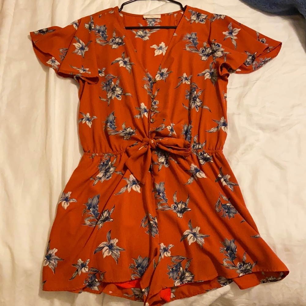 Burnt Orange Beautiful Romper w/ Buttons!